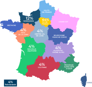 Carte des implantations des diplômés du CSO Paris en 2024